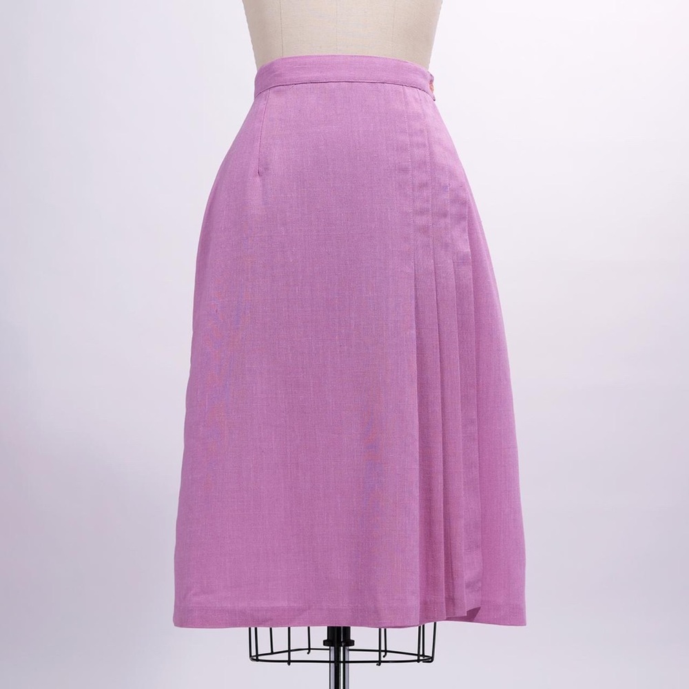 Vintage 70s Lilac Pleated Wrap Skirt